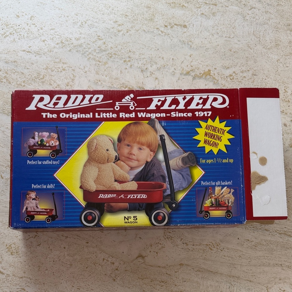 RADIO FLYER Red Wagon for Kids Model No 5 miniature open box
